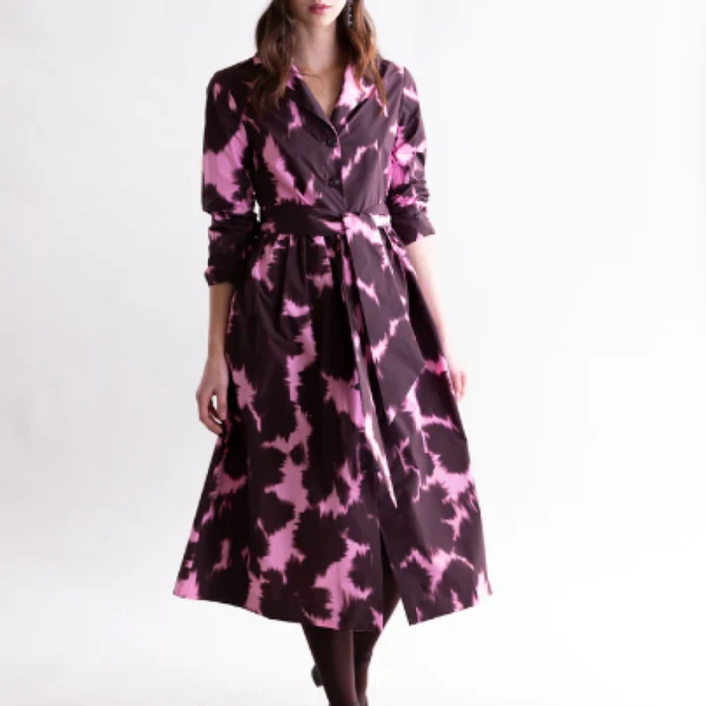 NWT Psophia Printed Taffeta Midi Dress